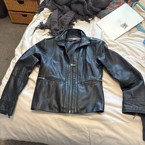 Kenneth Cole Reaction Women's Black Leather Jacket